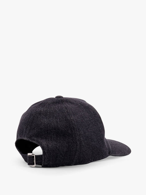 Denim baseball hat with logo embroidery