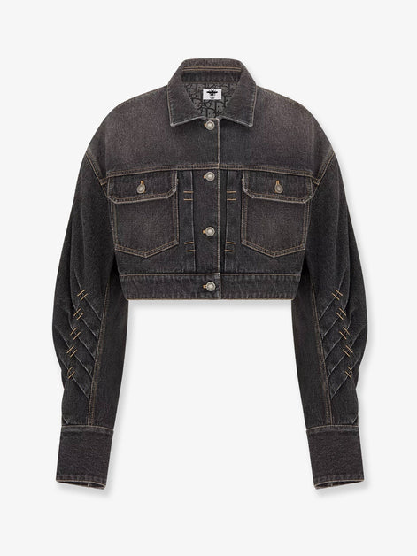 Denim jacket with bustier detail