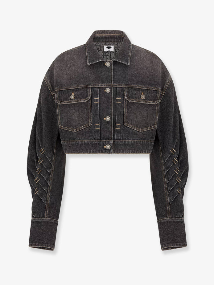 Denim jacket with bustier detail