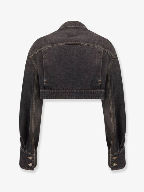 Denim jacket with bustier detail