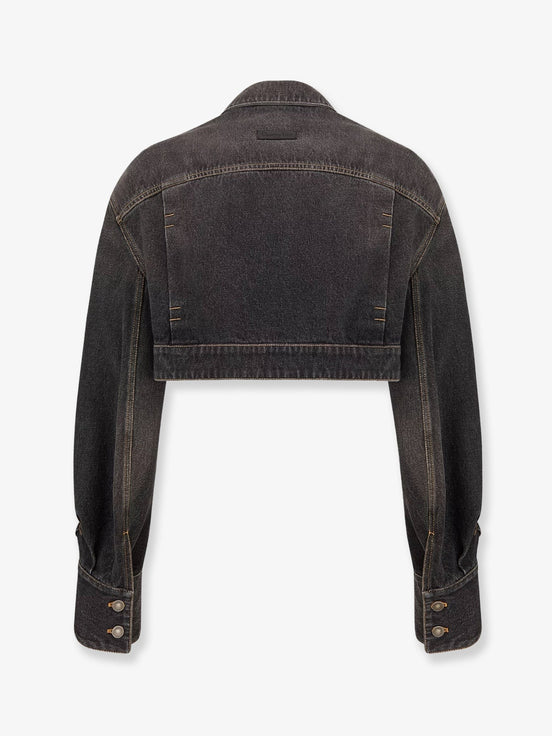 Denim jacket with bustier detail