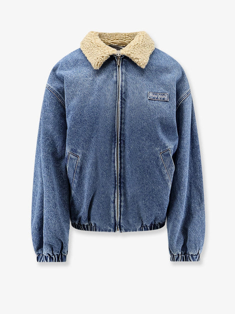 Denim Jacket with Lettering Logo patch