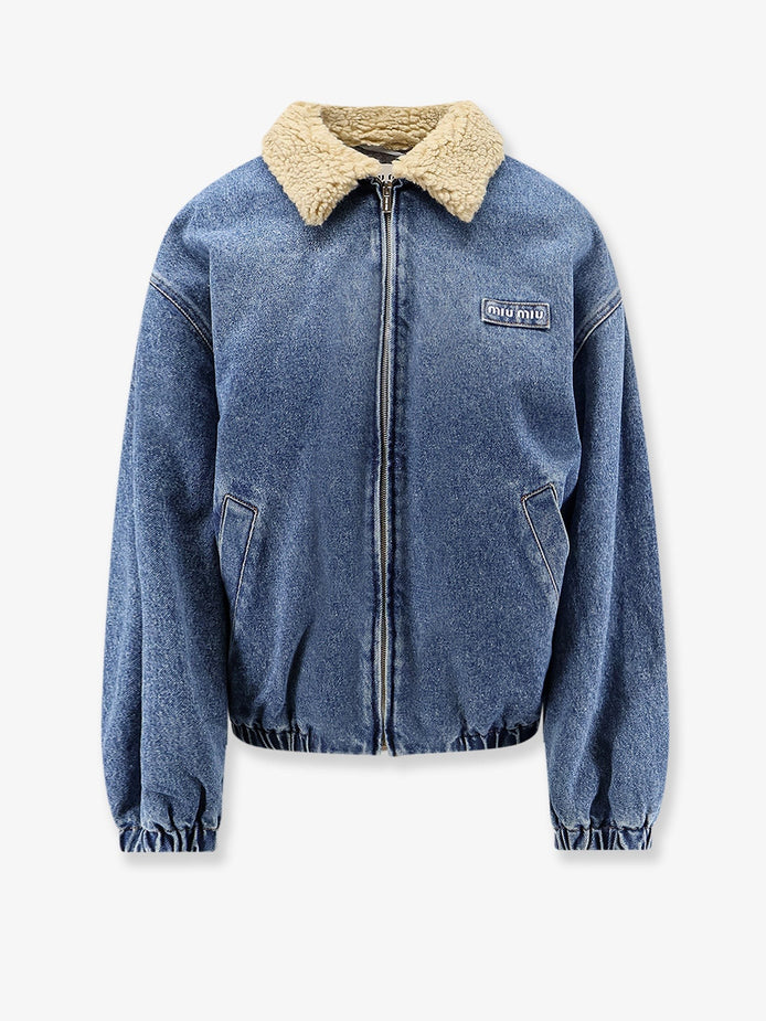 Denim Jacket with Lettering Logo patch