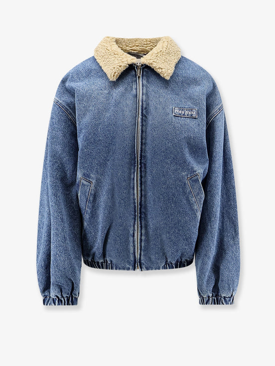 Denim Jacket with Lettering Logo patch