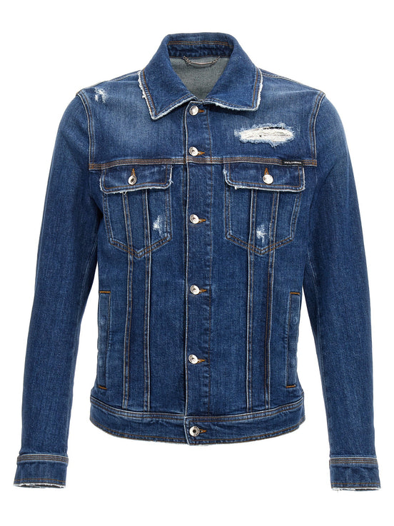 Denim jacket with used effect