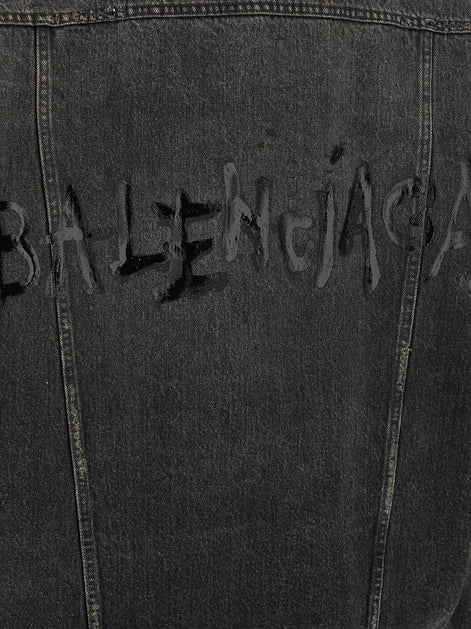 Denim jacket with used effect
