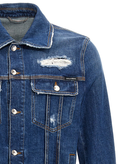 Denim jacket with used effect