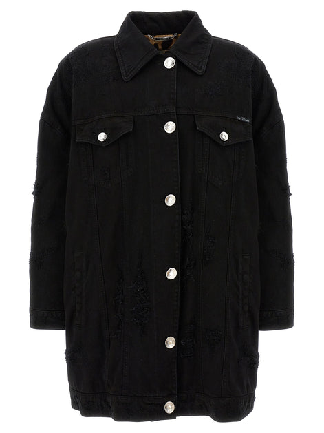 Denim long jacket