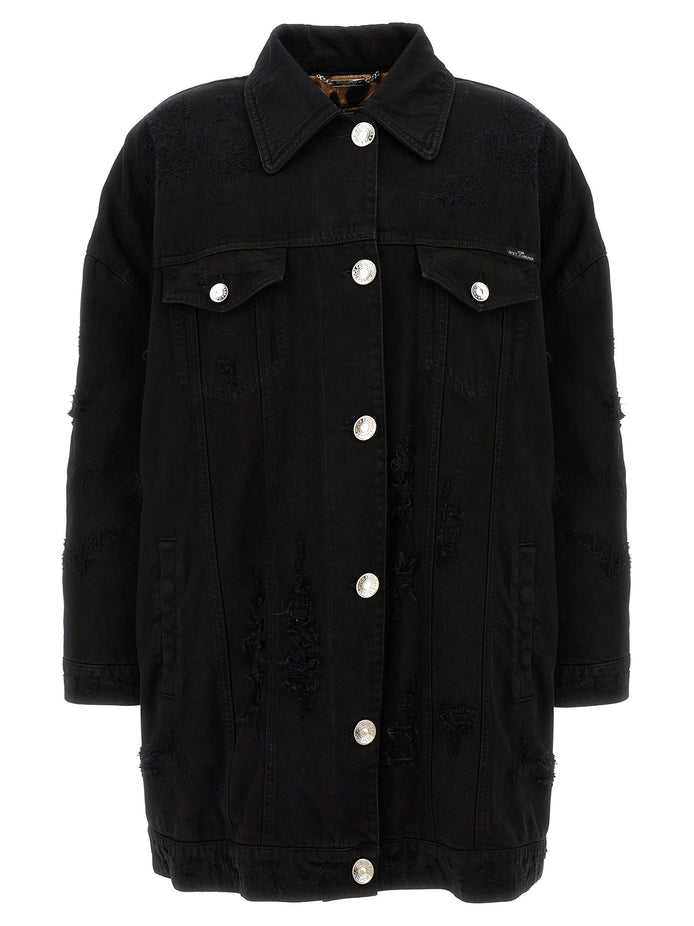 Denim long jacket