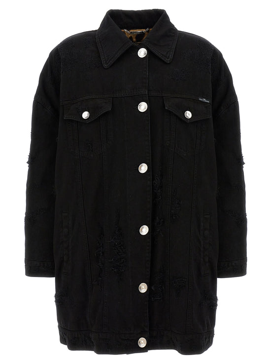 Denim long jacket