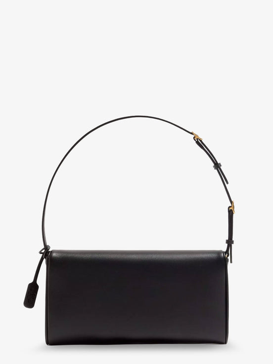 DeVain Leather Shoulder Bag with Metal VLogo Signature