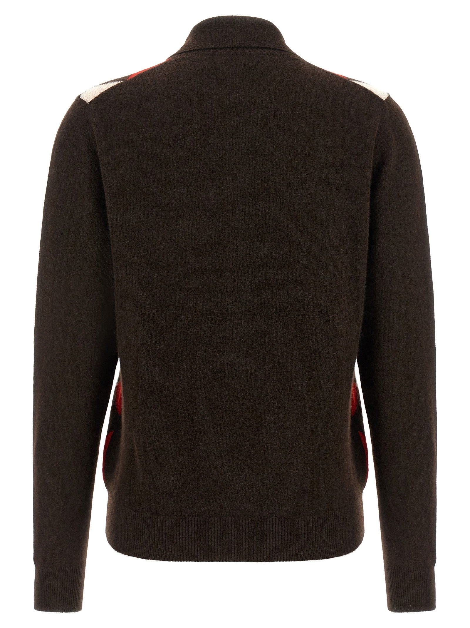 Diamond-shaped collar cardigan