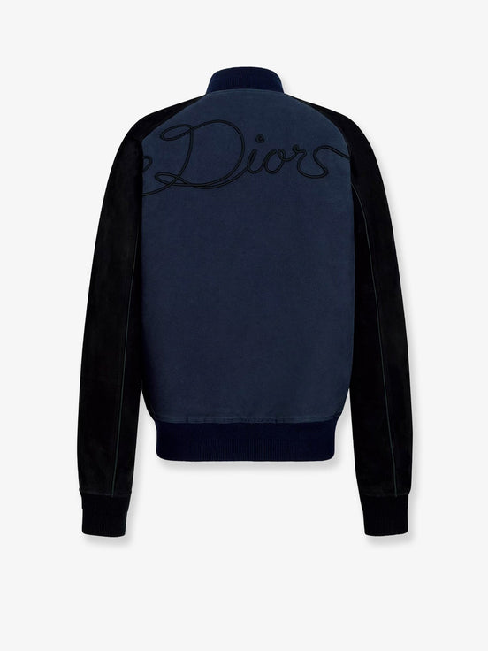 Dior Ribbon College cotton and suede bomber