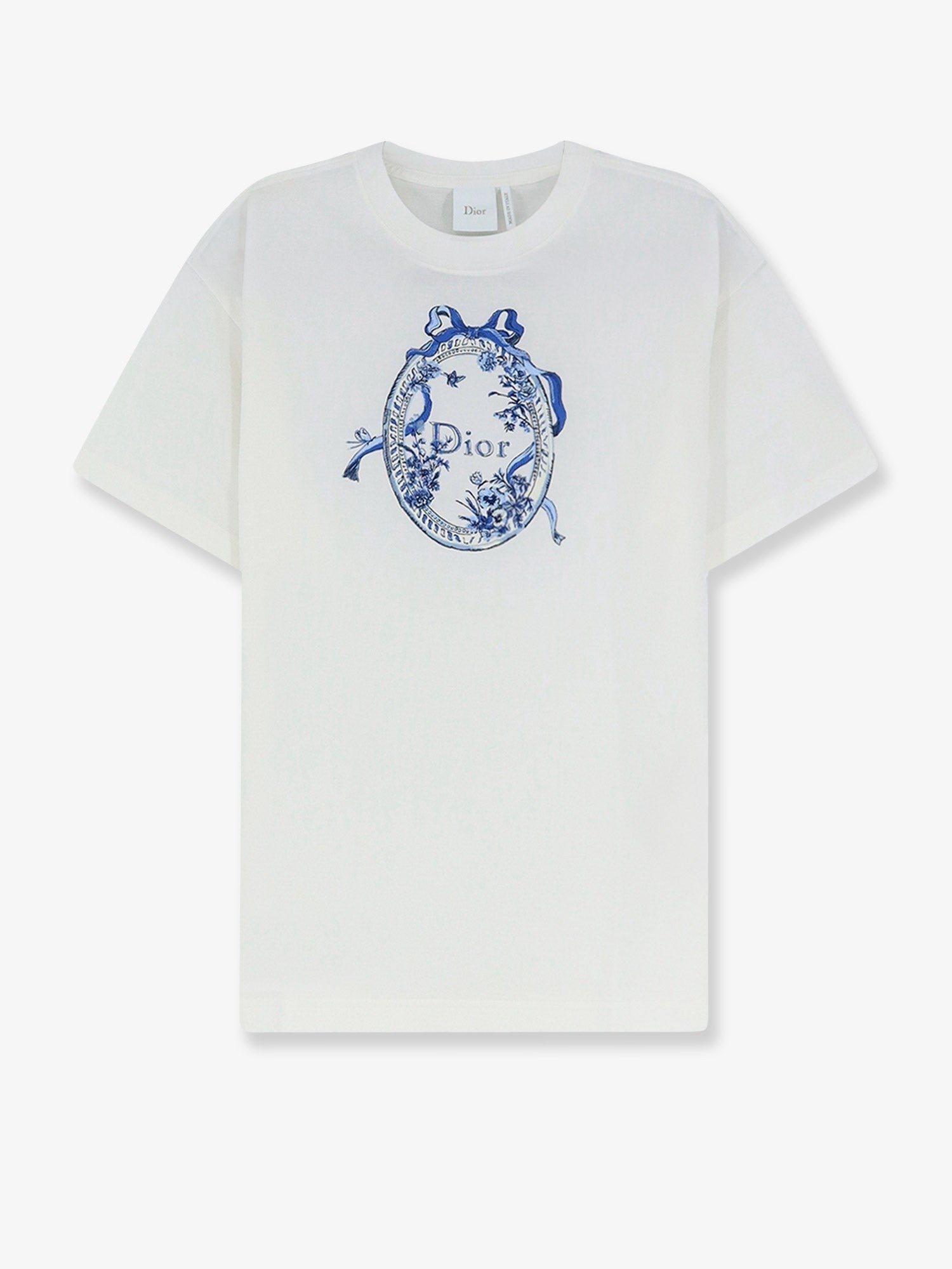 Dioriviera Cotton T-Shirt with Toile de Jouy Floral Garden Print