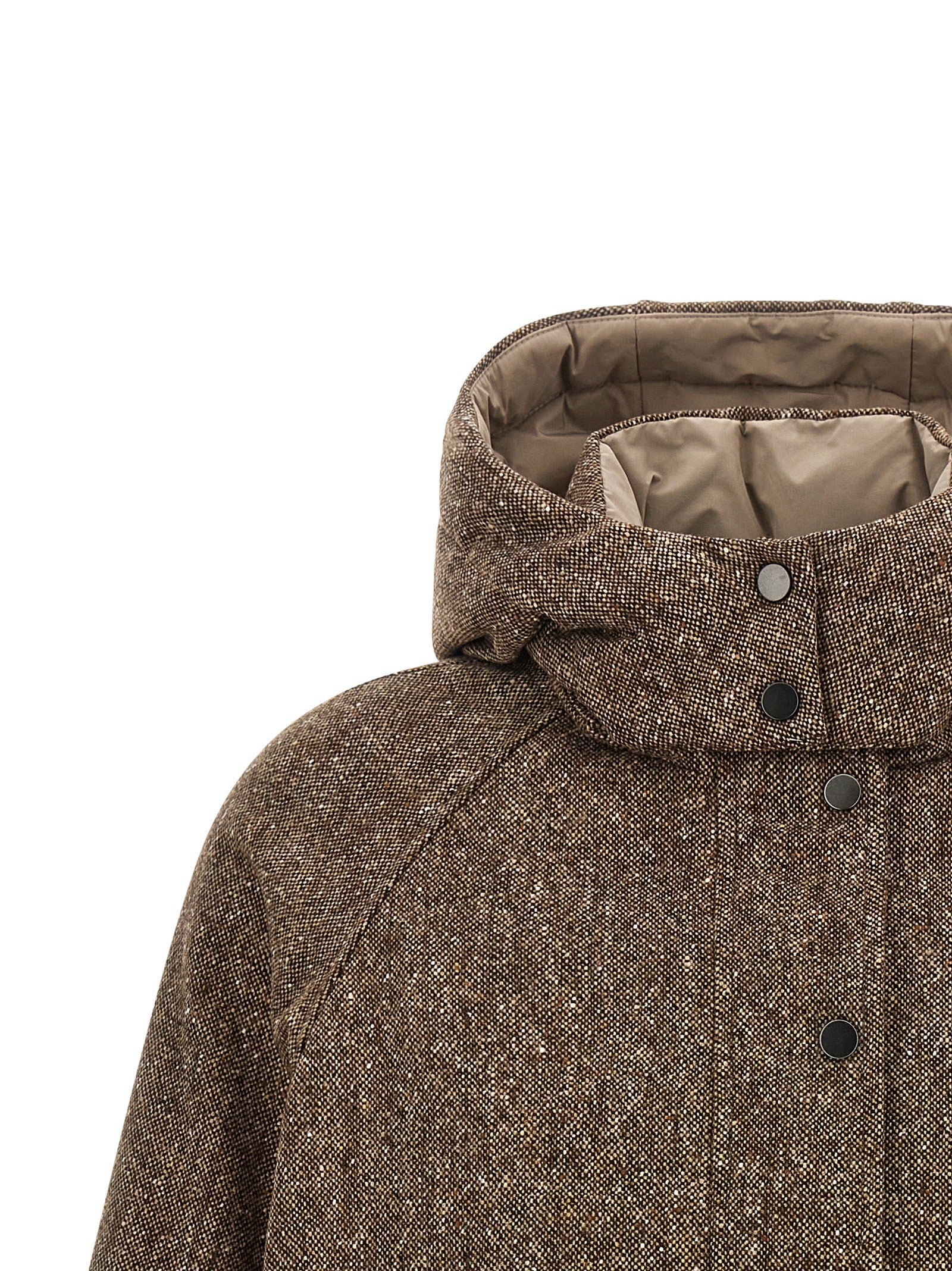 Donegal tweed down jacket