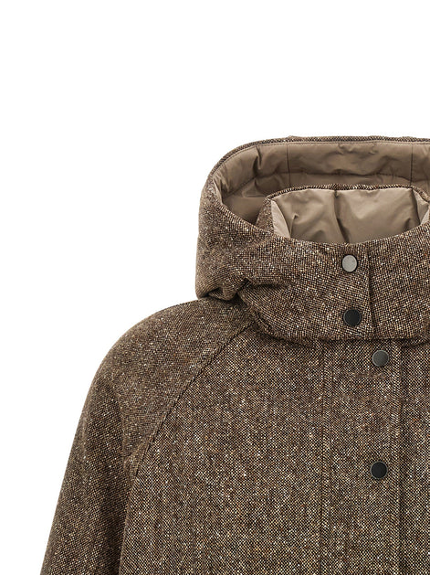 Donegal tweed down jacket