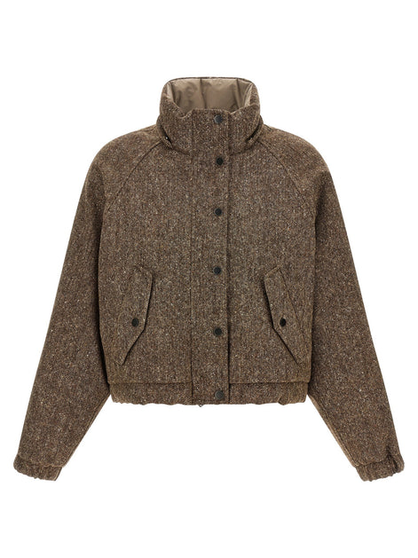 Donegal tweed down jacket