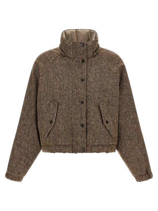 Donegal tweed down jacket