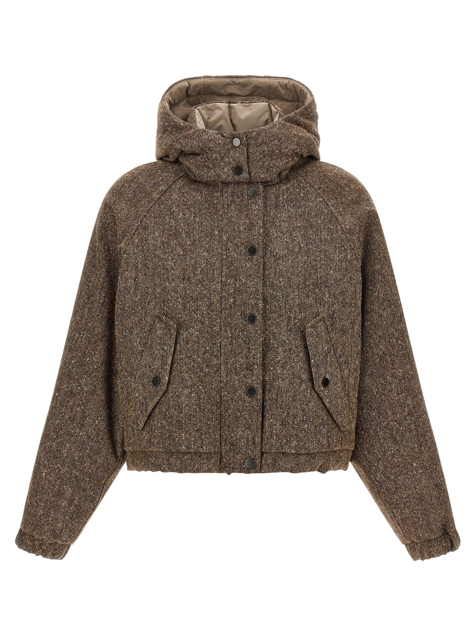Donegal tweed down jacket