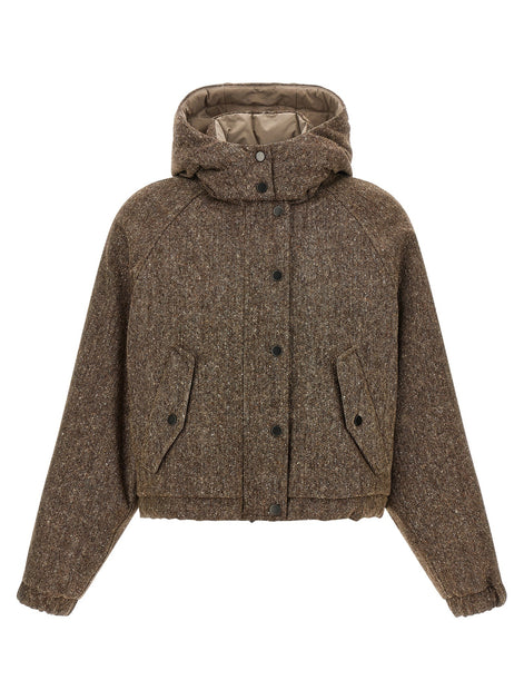 Donegal tweed down jacket