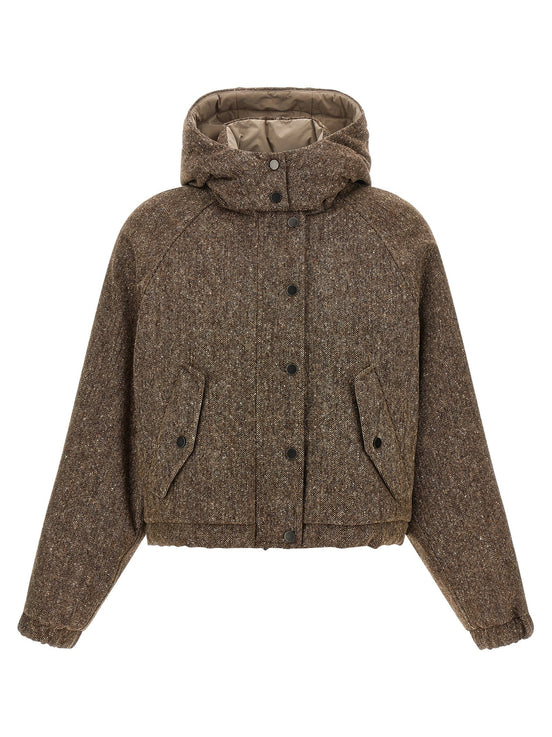 Donegal tweed down jacket