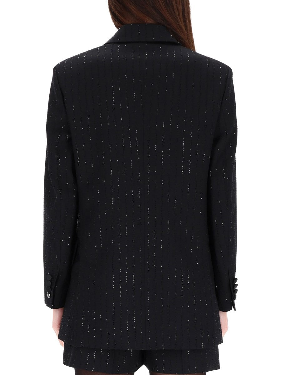 DOUBLE-BREASTED JACKET WITH RHINESTONE DETAILS
