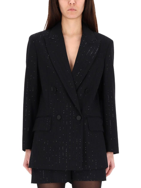 DOUBLE-BREASTED JACKET WITH RHINESTONE DETAILS