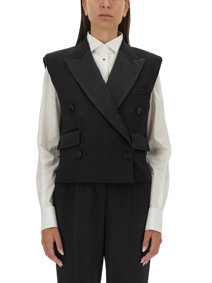 DOUBLE-BREASTED SLEEVELESS JACKET