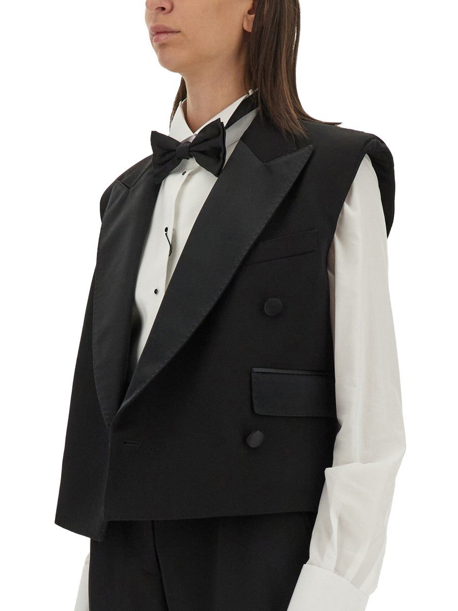 DOUBLE-BREASTED SLEEVELESS JACKET