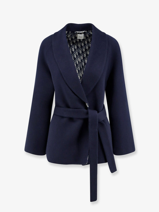 Double-breasted virgin wool and silk caban