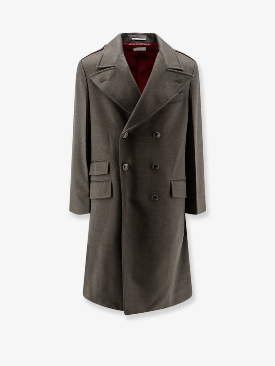 Double-breasted virgin wool coat