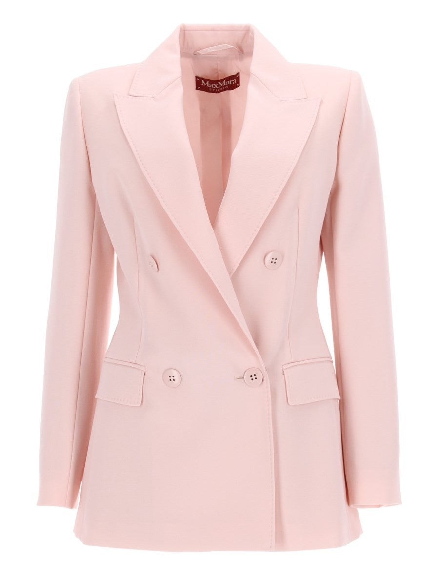 DOUBLE-BREASTED WOOL CREPE JACKET