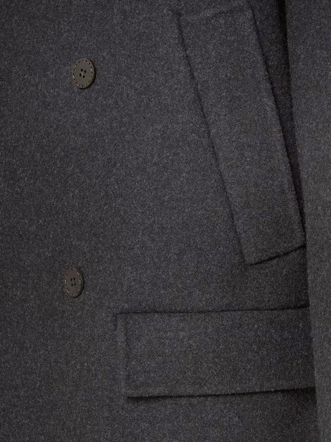 Double-breasted wool felt peacoat