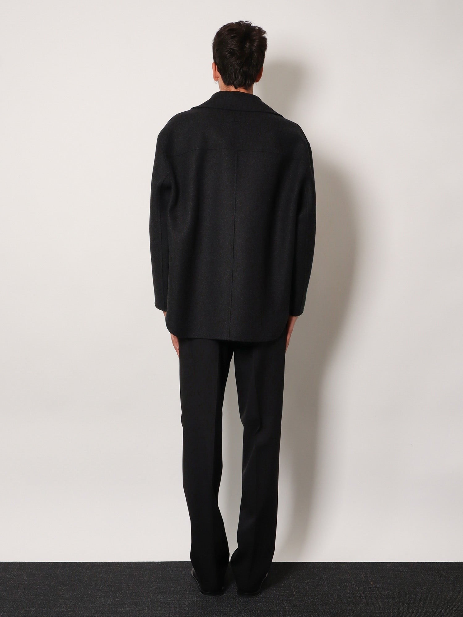 Double-breasted wool felt peacoat