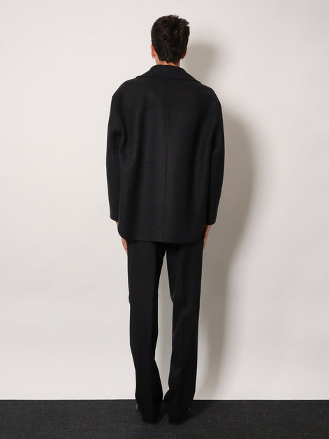 Double-breasted wool felt peacoat