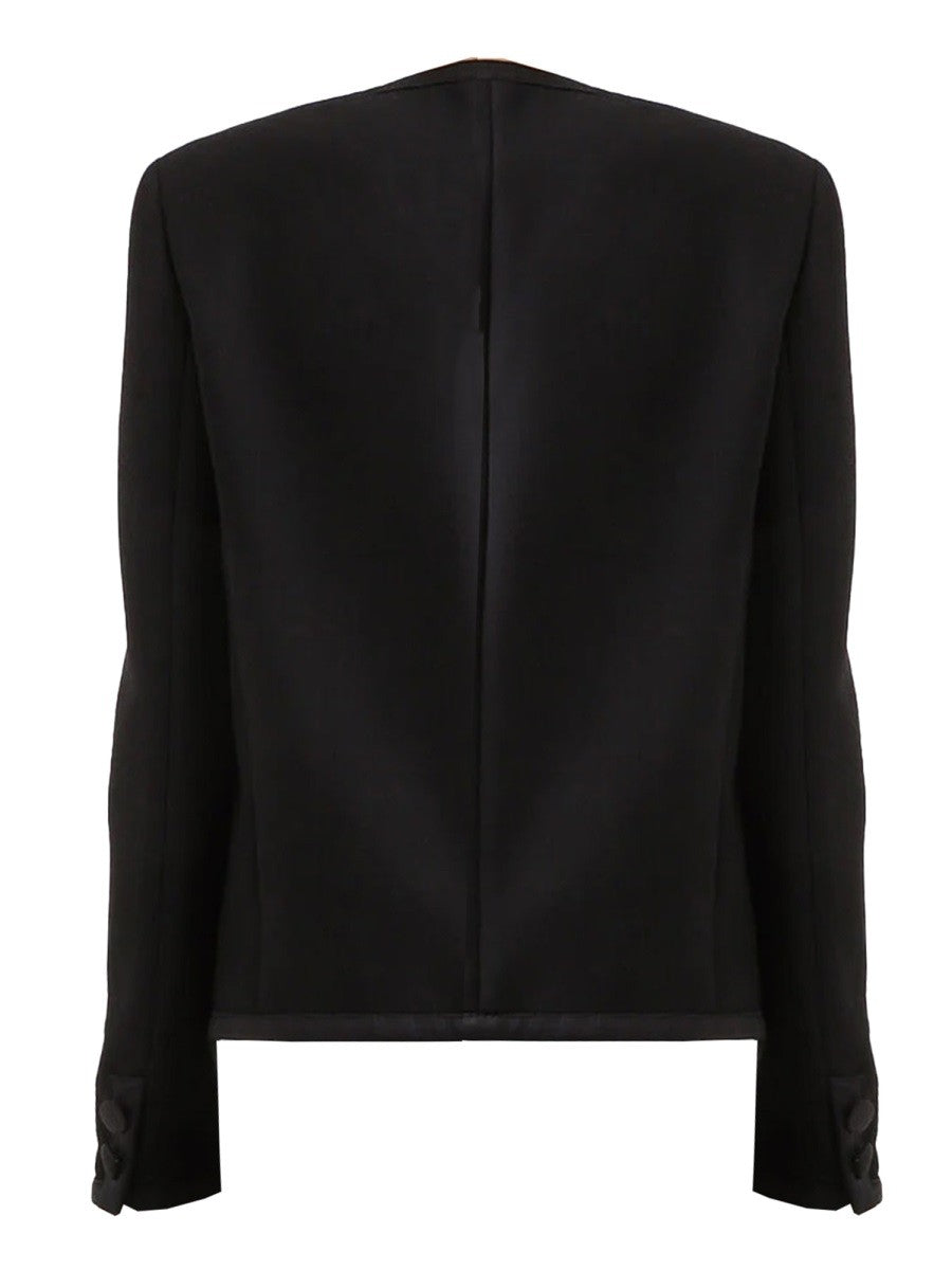 DOUBLE CREPE SINGLE-BREASTED JACKET