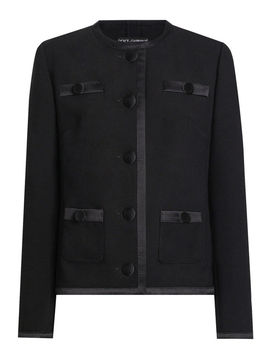 DOUBLE CREPE SINGLE-BREASTED JACKET