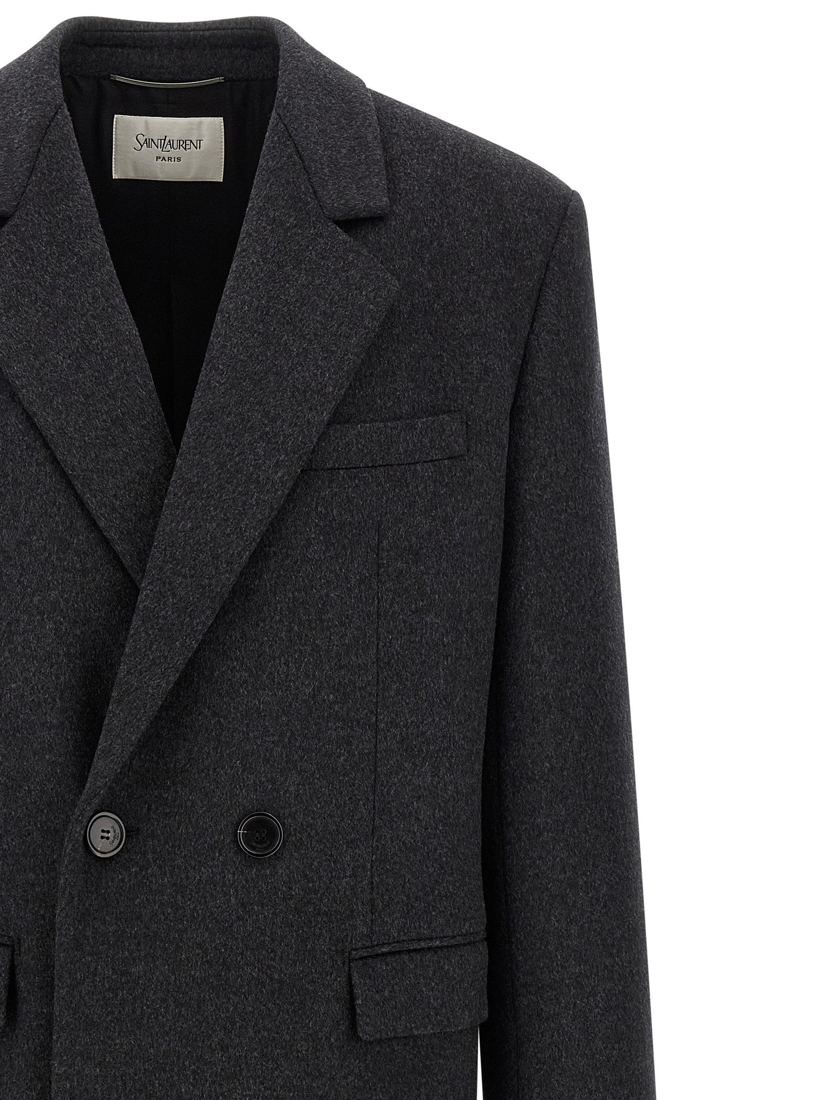 Saint Laurent Double-face combed wool coat