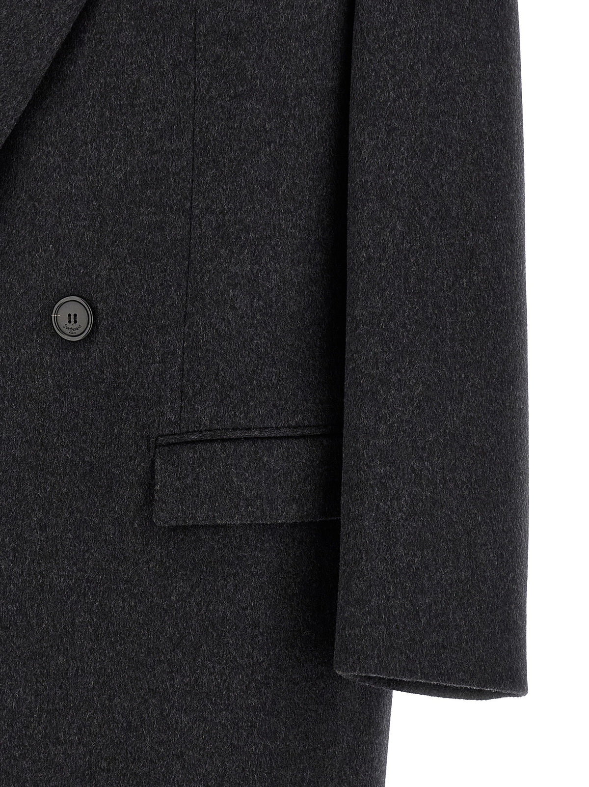 Saint Laurent Double-face combed wool coat