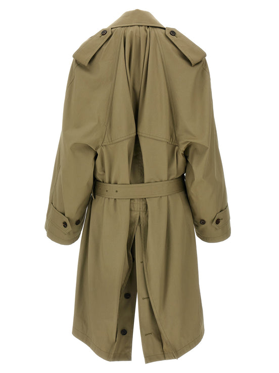 'Draped Neck' trench coat