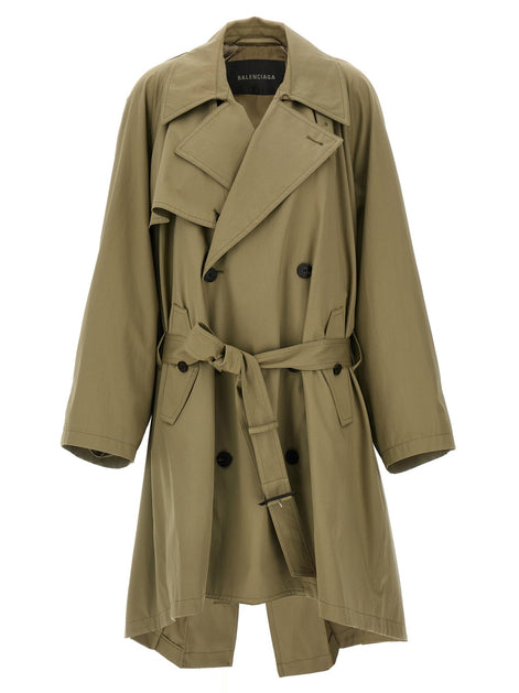 'Draped Neck' trench coat