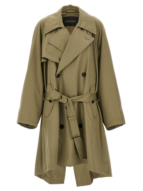 'Draped Neck' trench coat