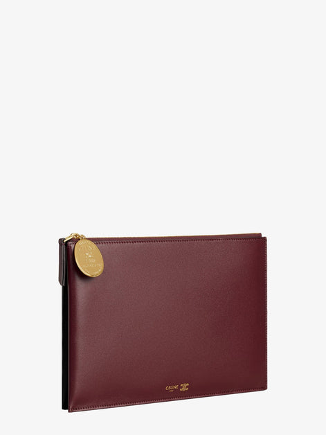 Duo leather clutch bag