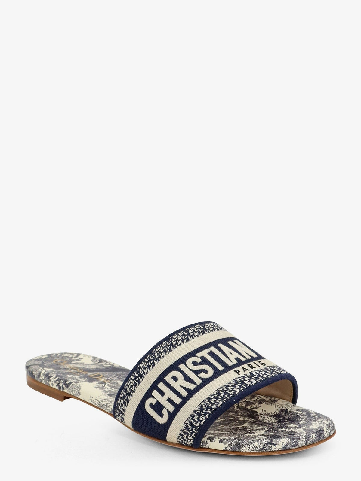 Dior Dway sandals in cotton with Toile de Jouy motif