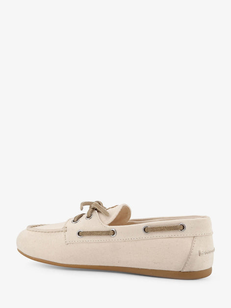 Miu Miu Fabric loafers with front lettering logo