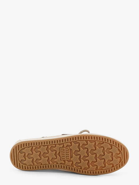 Miu Miu Fabric loafers with front lettering logo