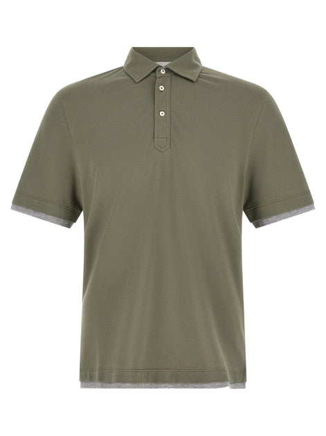 'Faux Layering' polo shirt