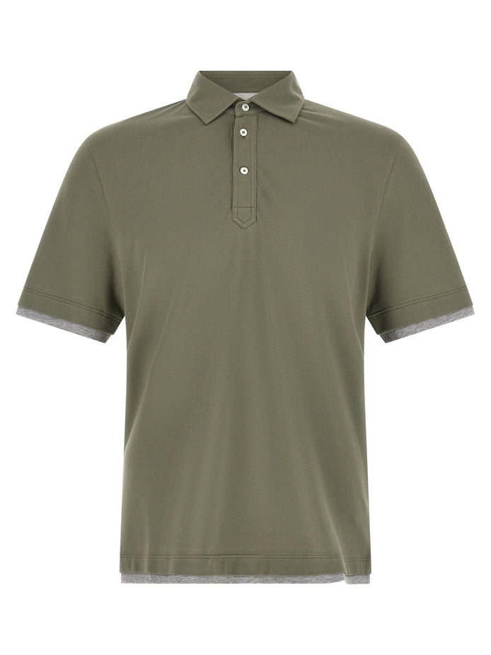 'Faux Layering' polo shirt