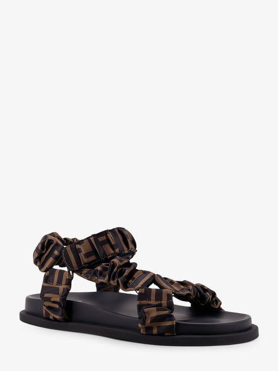Feel sandals in elastic satin with FF motif