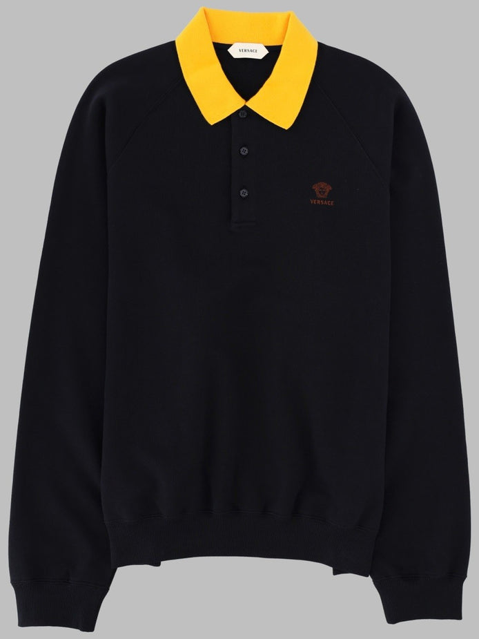 FELPA CON COLLETTO POLO E LOGO